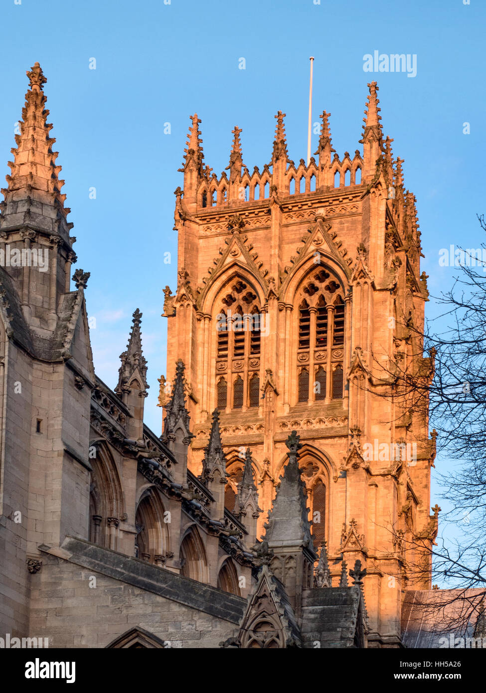 Das Münster St. Georg bei Sonnenuntergang Doncaster South Yorkshire England Stockfoto