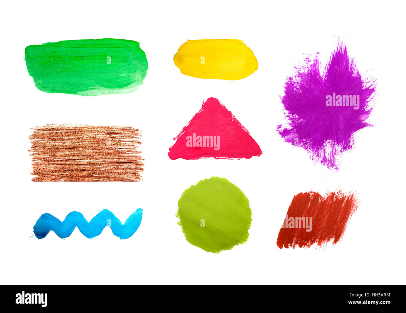 Bunte abstrakte Hintergrund im Aquarell-Stil isoliert auf weiss Stockfoto