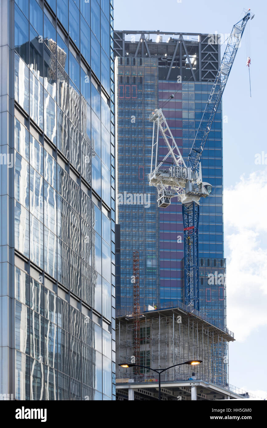 Neues Gebäude bauen, Bishopsgate, City of London, Greater London, England, Vereinigtes Königreich Stockfoto