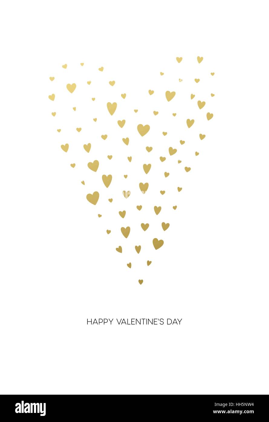 Happy Valentinstag Liebe Grußkarte mit weißen low-Poly Style Herzform in golden Glitter-Hintergrund. Vektor-illustration Stock Vektor