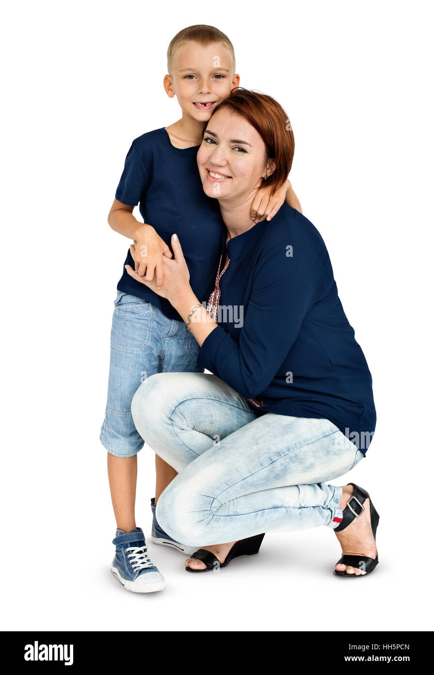 Mutter Sohn umarmt Liebe zusammen Konzept Stockfoto