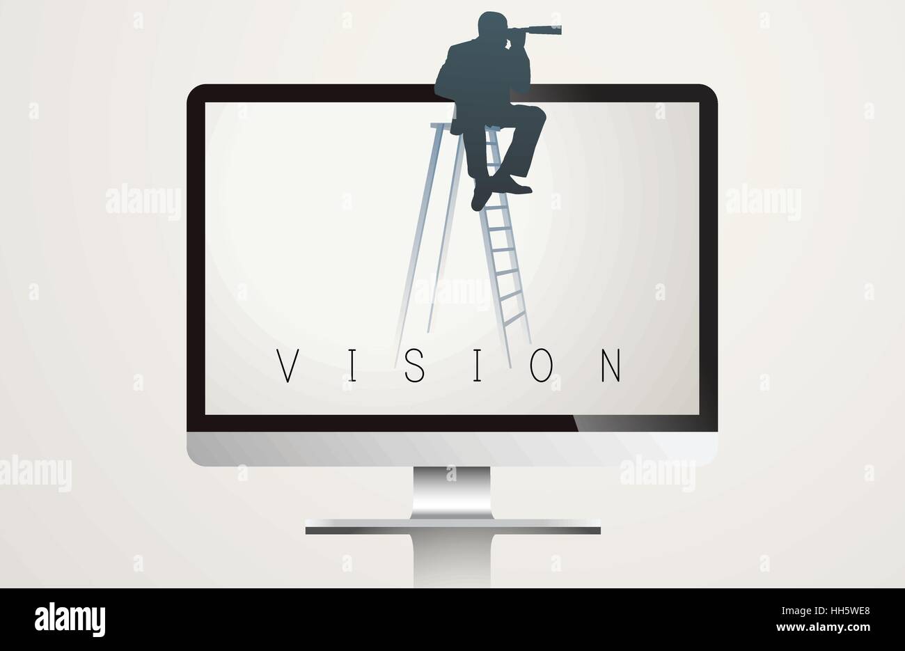 Monitor Bildschirm Vision Wort Vektor Konzept Stock Vektor