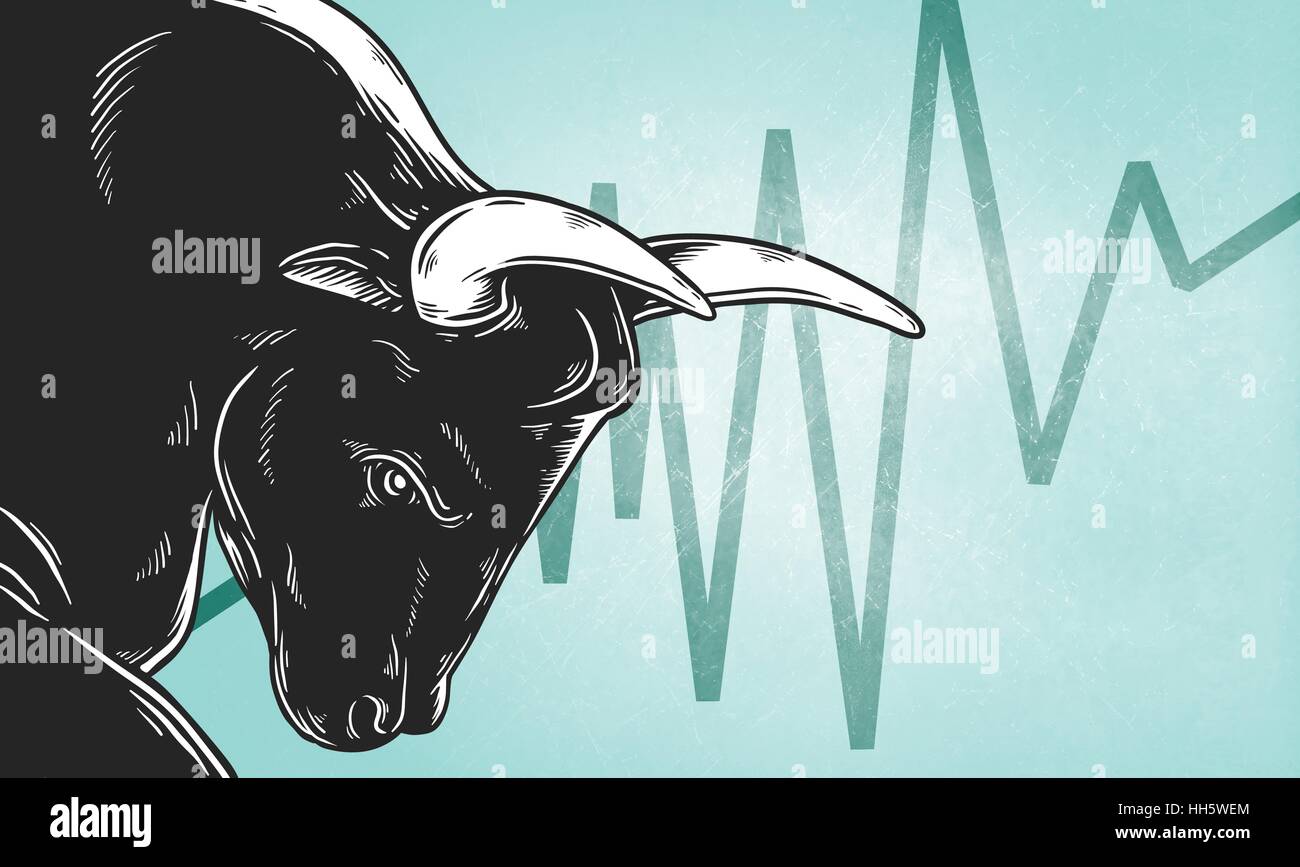 Bull Market Artwork Symbol Geschäftskonzept Stock Vektor