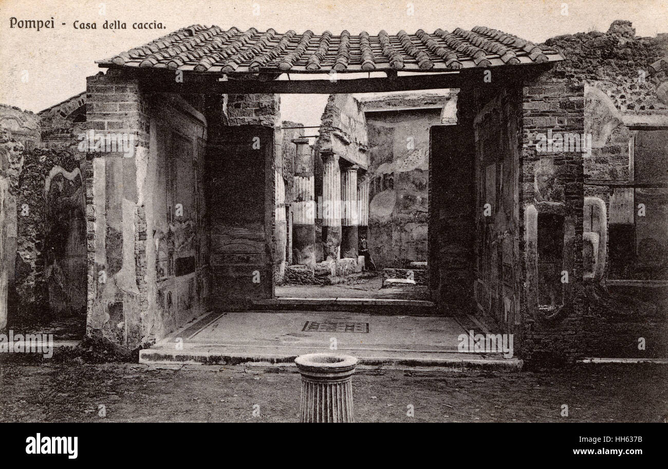 Pompeji, Italien - Casa della Caccia Antica Stockfoto