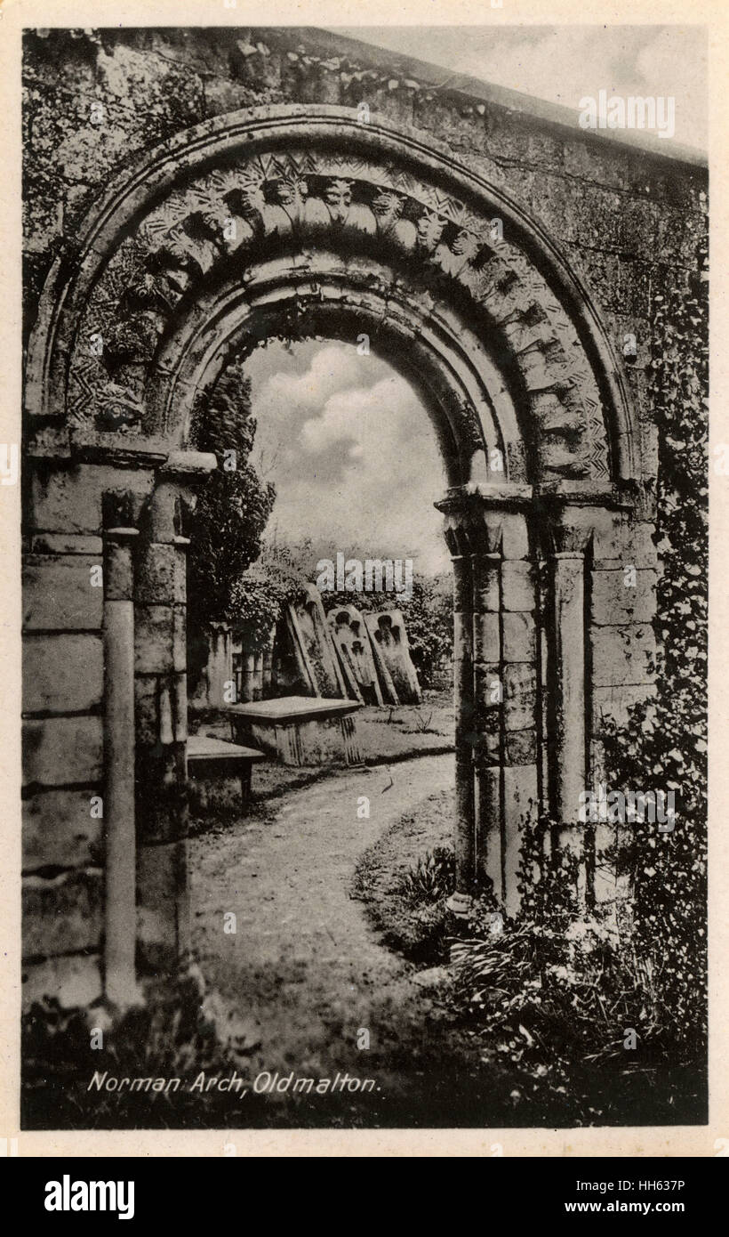 Norman Arch - St. Mary's Priory Church, Old Malton Stockfoto