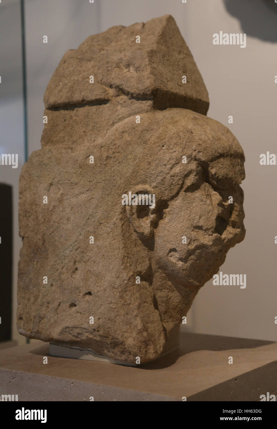 Stela. Sandstein. 6. Jahrhundert vor Christus. Nekropole von Villaricos, Grab 521. Almanzora, Almeria, Spanien. Phönizische. Stockfoto