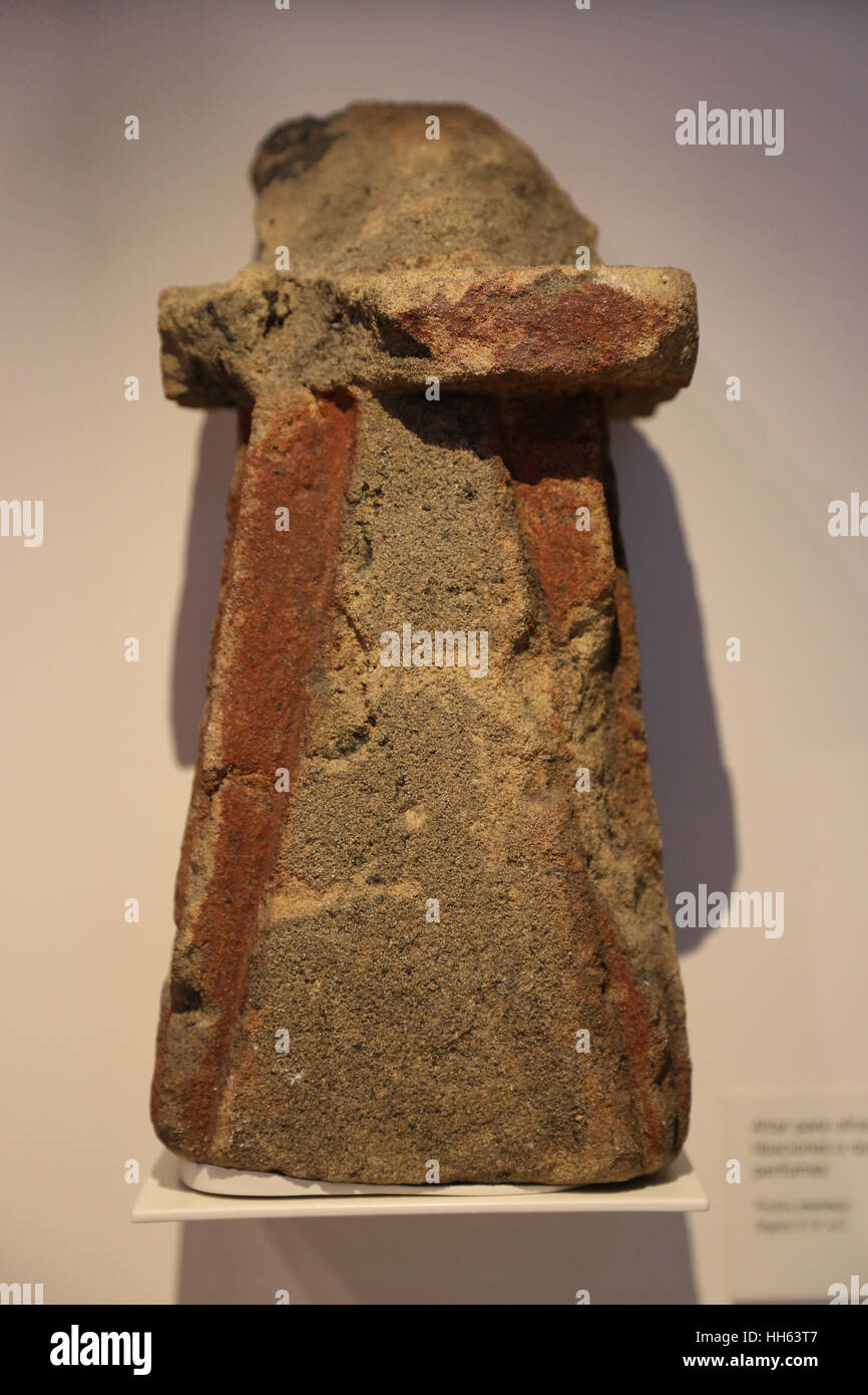 Punische. Altar für Trankopfer anbieten oder brennen Parfums. Sandstein. 5. und 4. Jahrhundert vor Christus.  Spanien. Stockfoto