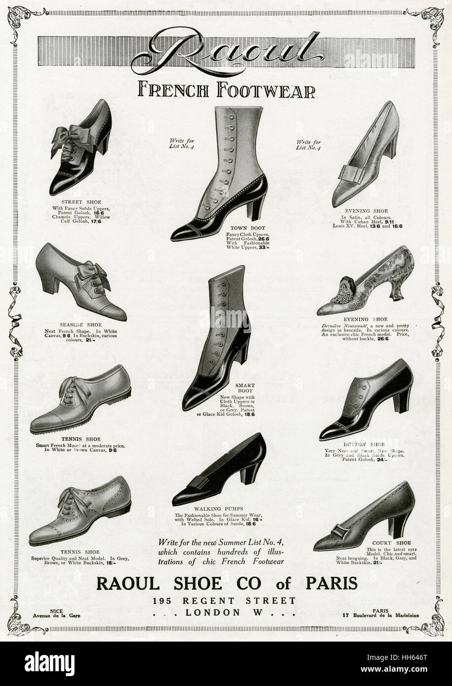 Französische Schuhe, Schuhe für Damen für alle Gelegenheiten, Straße,  Stadt, am Meer, Tennis, Wandern, Abend und Gericht Stockfotografie - Alamy