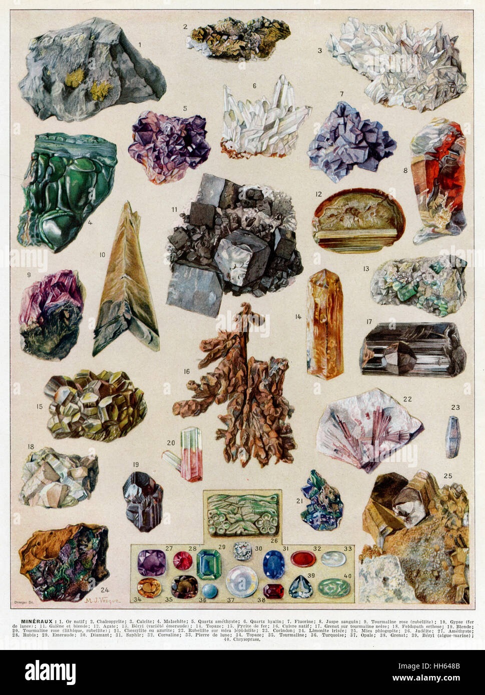 Mineraux - Mineralien Stockfoto