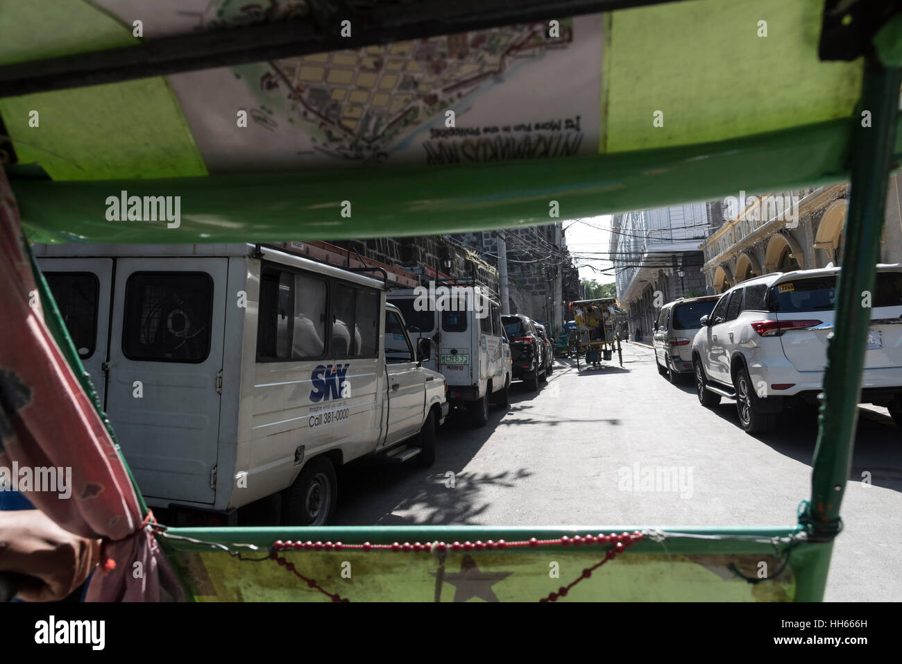 Reisen durch Intramuros Manila in ein Trike. Intramuros, Manila, Philippinen Stockfoto