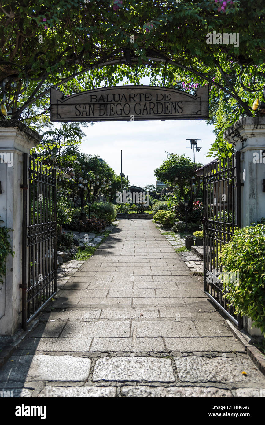 Einreise nach San Diego Gärten, Intramuros, Manila, Philippinen Stockfoto