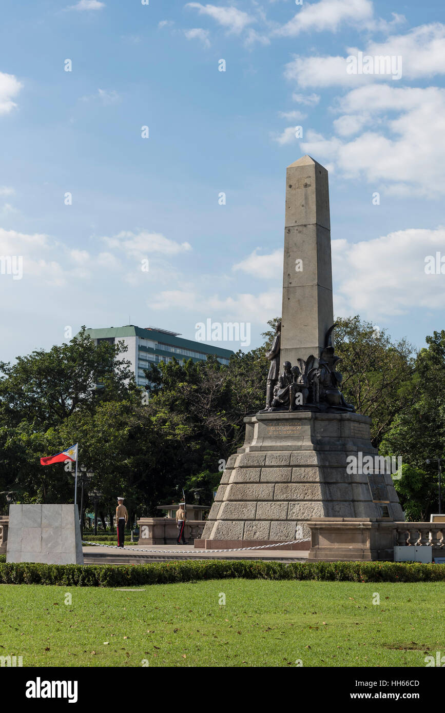 Jose Rizal Denkmal vom Rizal Park, Manila, Philippinen. Stockfoto