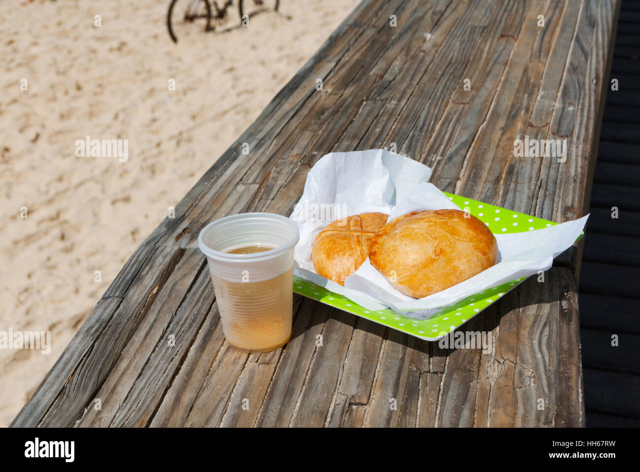 Fast-Food am Strand, Rio De Janeiro, Brasilien Stockfoto