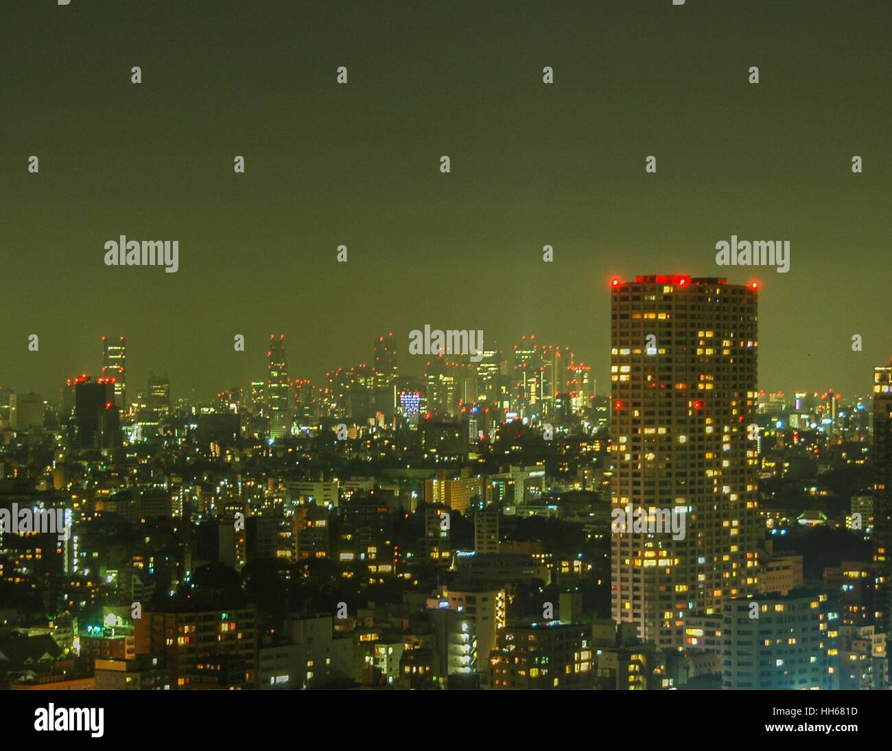 Tokio-Lichter in der Nacht, Tokio, Japan. Stockfoto