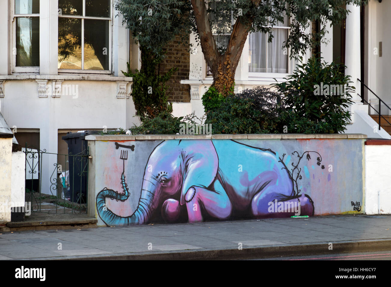 Graffiti-Streetart von Falko ein Streetart-Künstler in Brixton Stockfoto