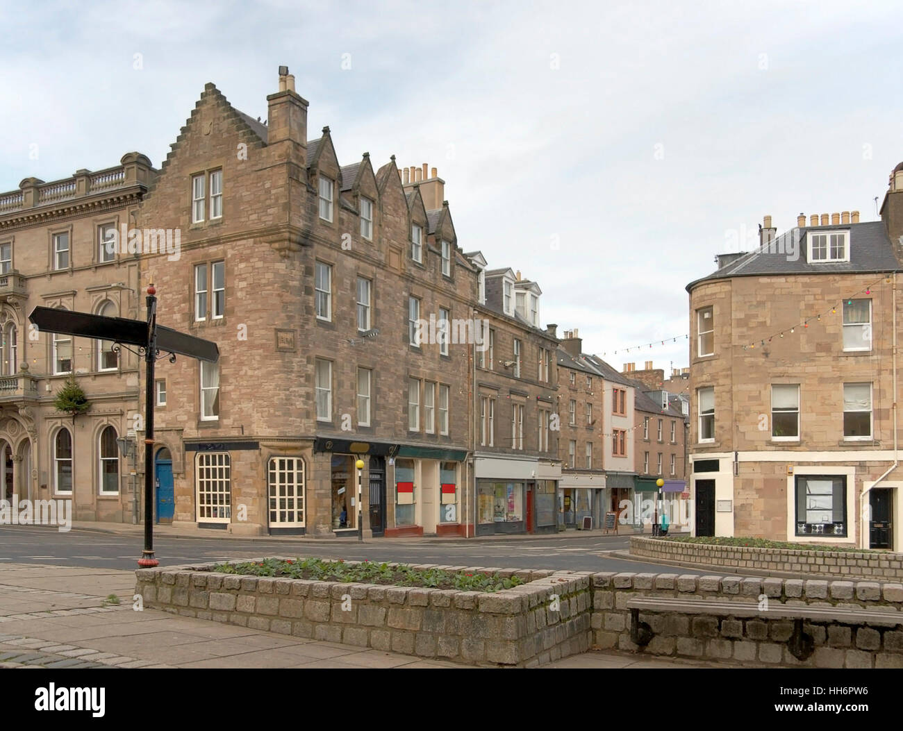 einsame Straße Landschaft in Jedburgh (Schottland) Stockfoto