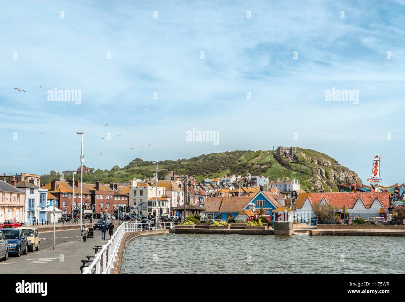 Waterfront of Hastings, East Sussex, England Stockfoto