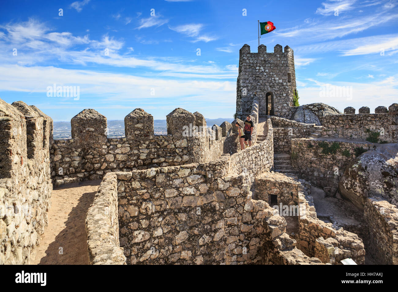 SINTRA, PORTUGAL - ca. Oktober 2016: Das Castelo Dos Mouros alias The Burg der Mauren in Sintra, Portugal Stockfoto