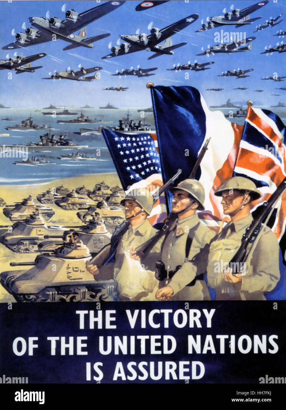 DER Sieg von THE UNITED NATIONS ist sicher britische Poster über 1943 Stockfoto