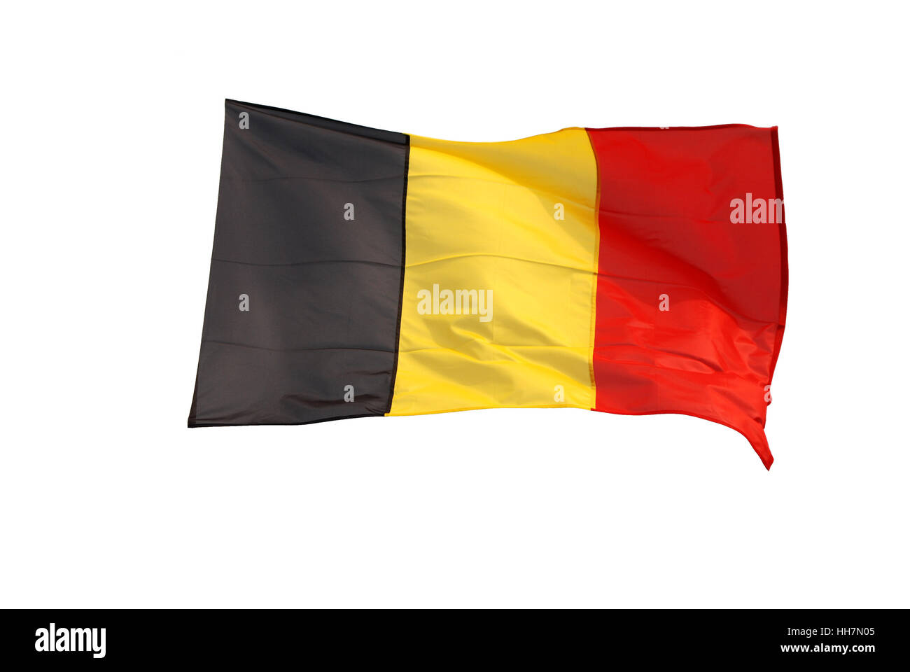 Isolierte belgische Flagge mit Beschneidungspfad, schwarz, gelb und rot Stockfoto