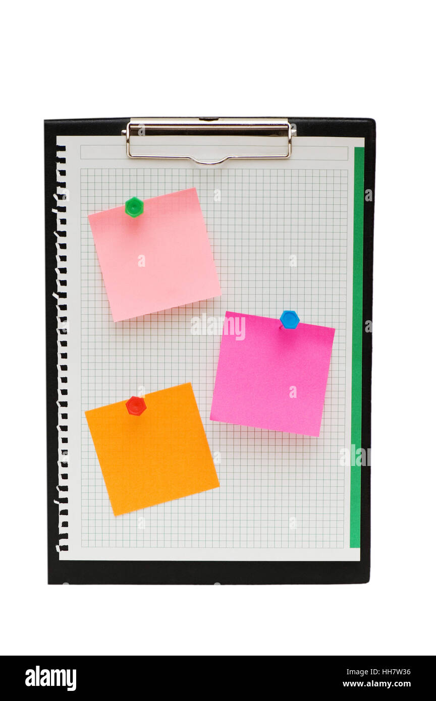 Offenen Binder mit PostIt Zettel und leere Seite Stockfotografie Alamy