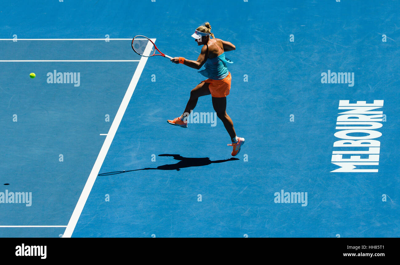 Angelique Kerber Deutschlands während der 2017 Australian Open in Melbourne Park, Australien Stockfoto