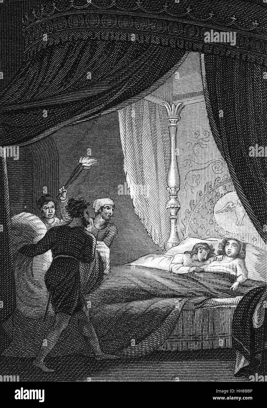 Die Prinzen im Tower "(Edward V von England und Richard of Shrewsbury, Duke of York) waren zwei Brüder und die einzigen Söhne von Edward IV von England überleben zum Zeitpunkt seines Todes im Jahre 1483.  Es ist unklar, was zu den jungen geschah, nachdem sie im Turm verschwunden, aber es wird davon ausgegangen, dass sie von ihrem Onkel, der Lord Protector ermordet wurden: Richard, Duke of Gloucester (später Richard III) mit Hilfe von Sir James Tyrell in einem Versuch, Richards Einfluß auf den Thron zu sichern. Stockfoto
