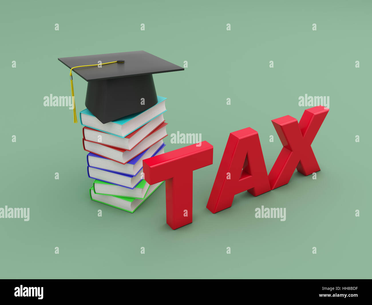 Steuer-Konzept mit Bücher - 3D gerenderten Bild Stockfoto