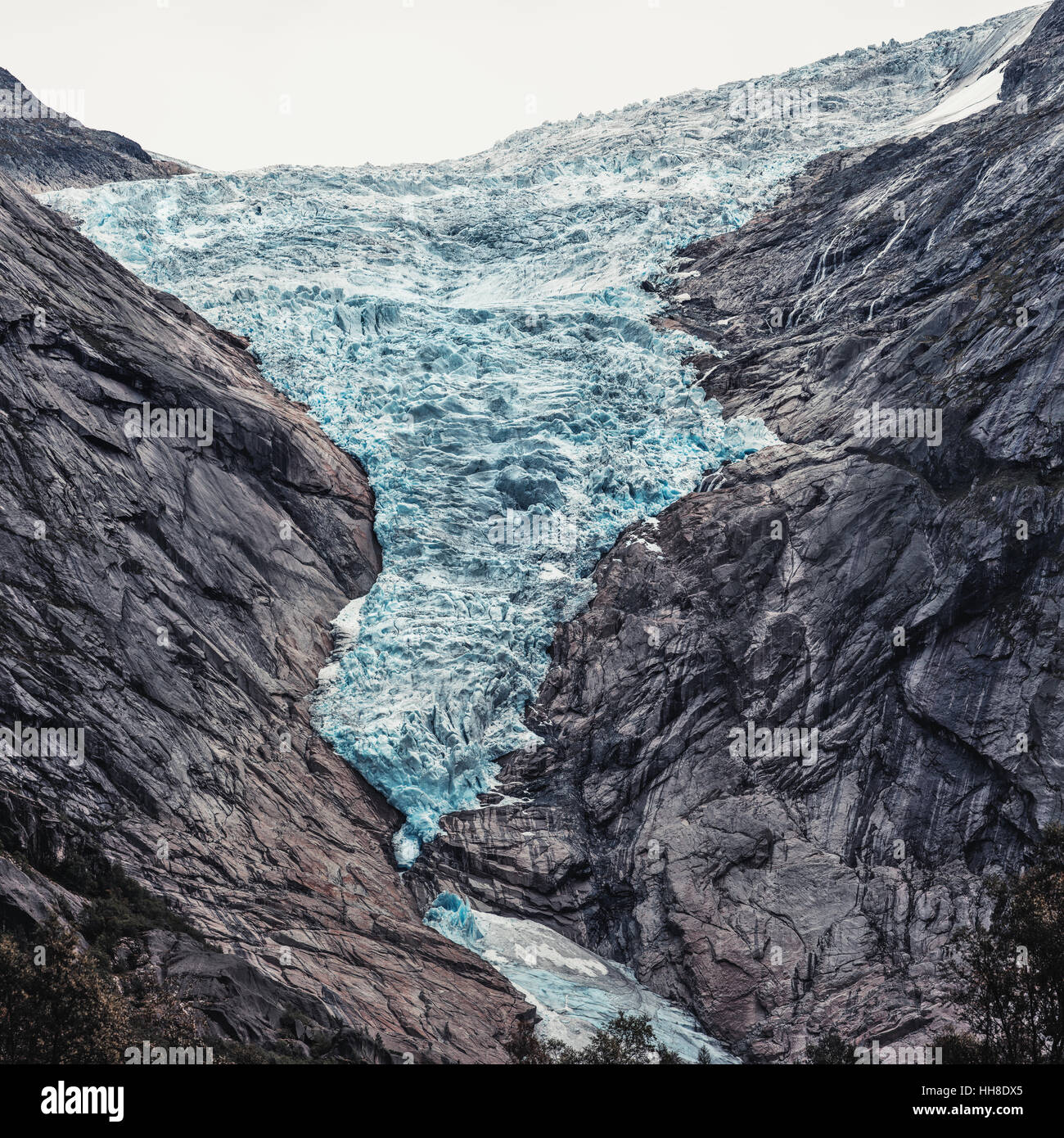 Briksdalsbreen Gletscher in Norwegen. Sommer-Saison. Stockfoto