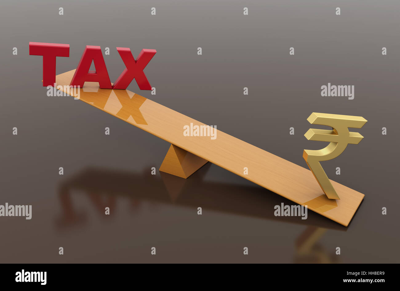 Steuer-Konzept mit Rupie-Symbol - 3D gerenderten Bild Stockfoto