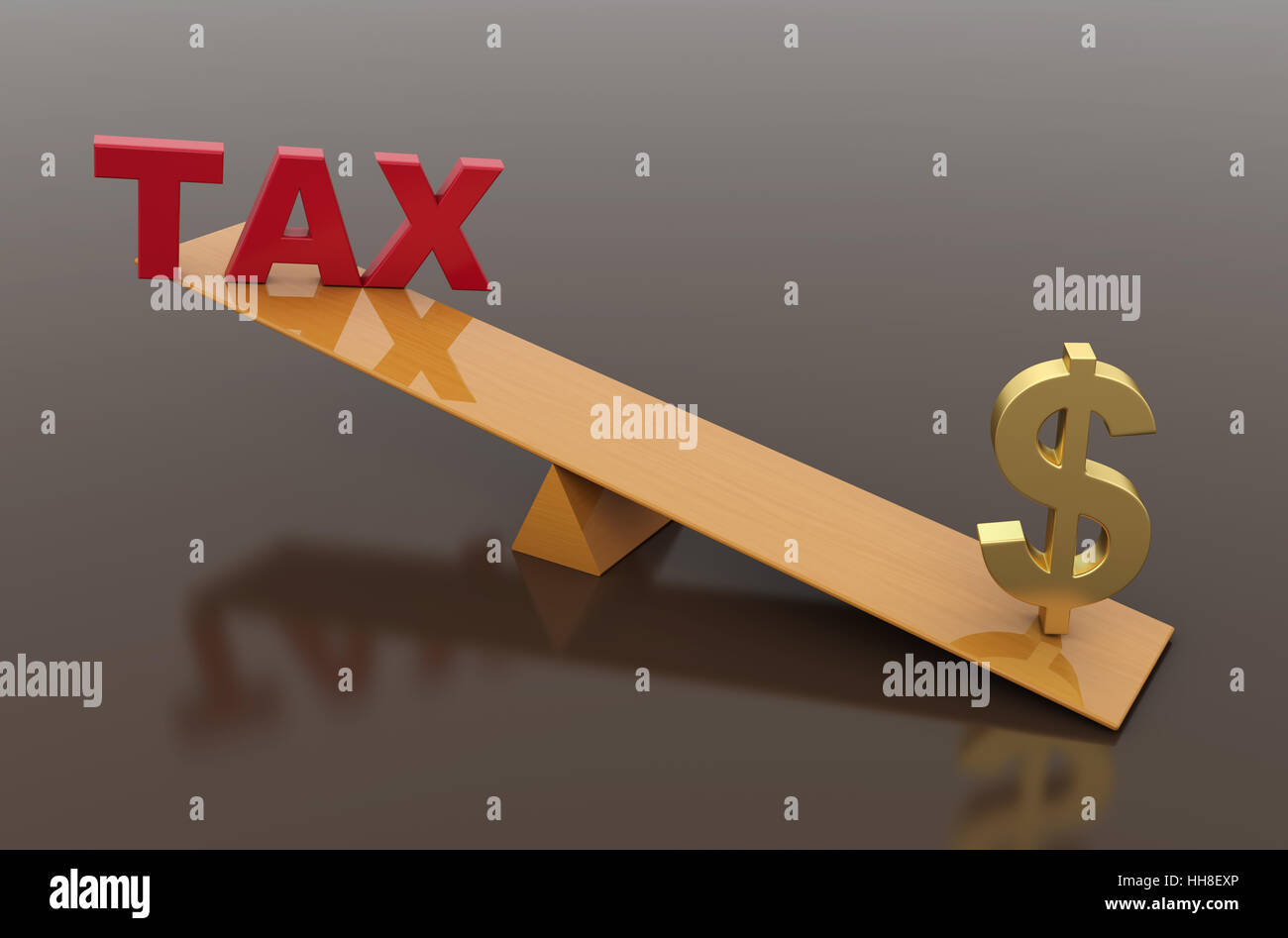 Steuer-Konzept mit Dollar-Symbol - 3D gerenderten Bild Stockfoto