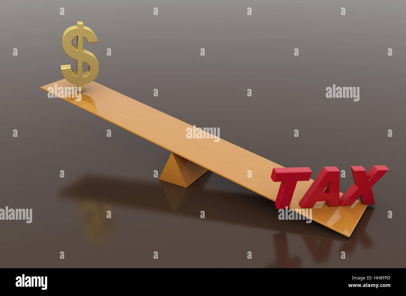 Steuer-Konzept mit Dollar-Symbol - 3D gerenderten Bild Stockfoto