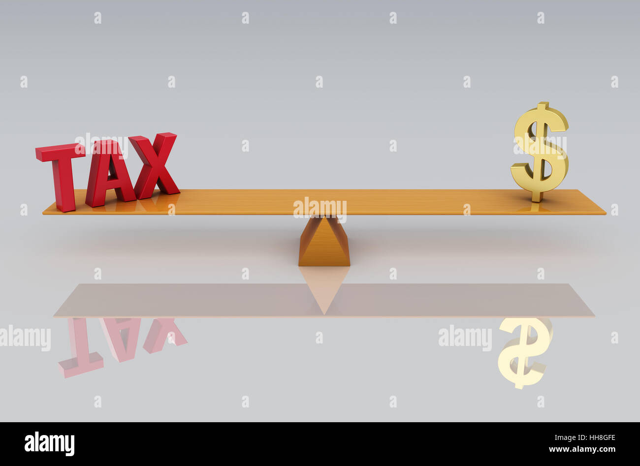 Steuer-Konzept mit mit Dollar-Symbol - 3D gerenderten Bild Stockfoto