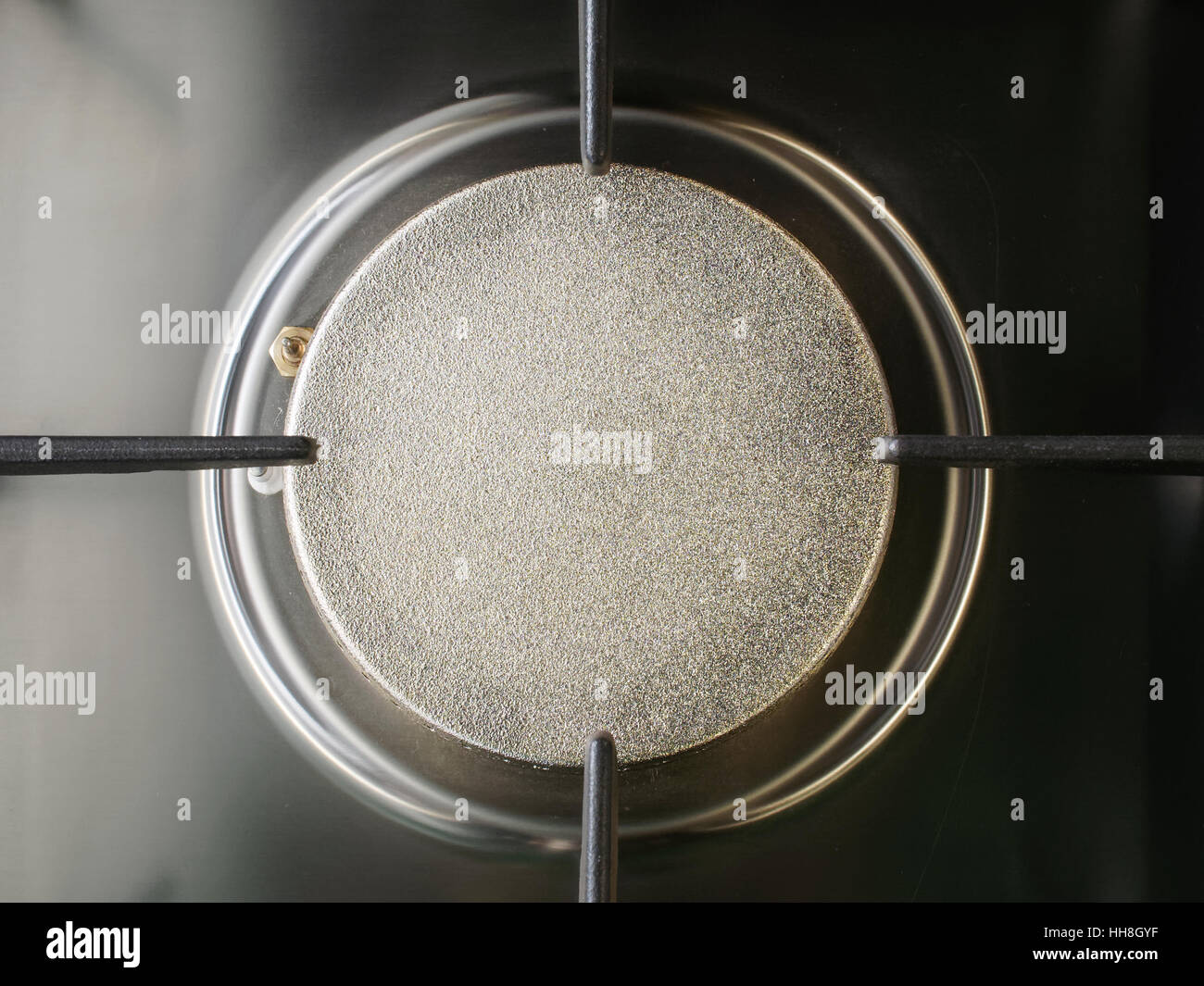 Industrielle Küche Geräte für Großküchen; Gasbrenner detail Stockfoto