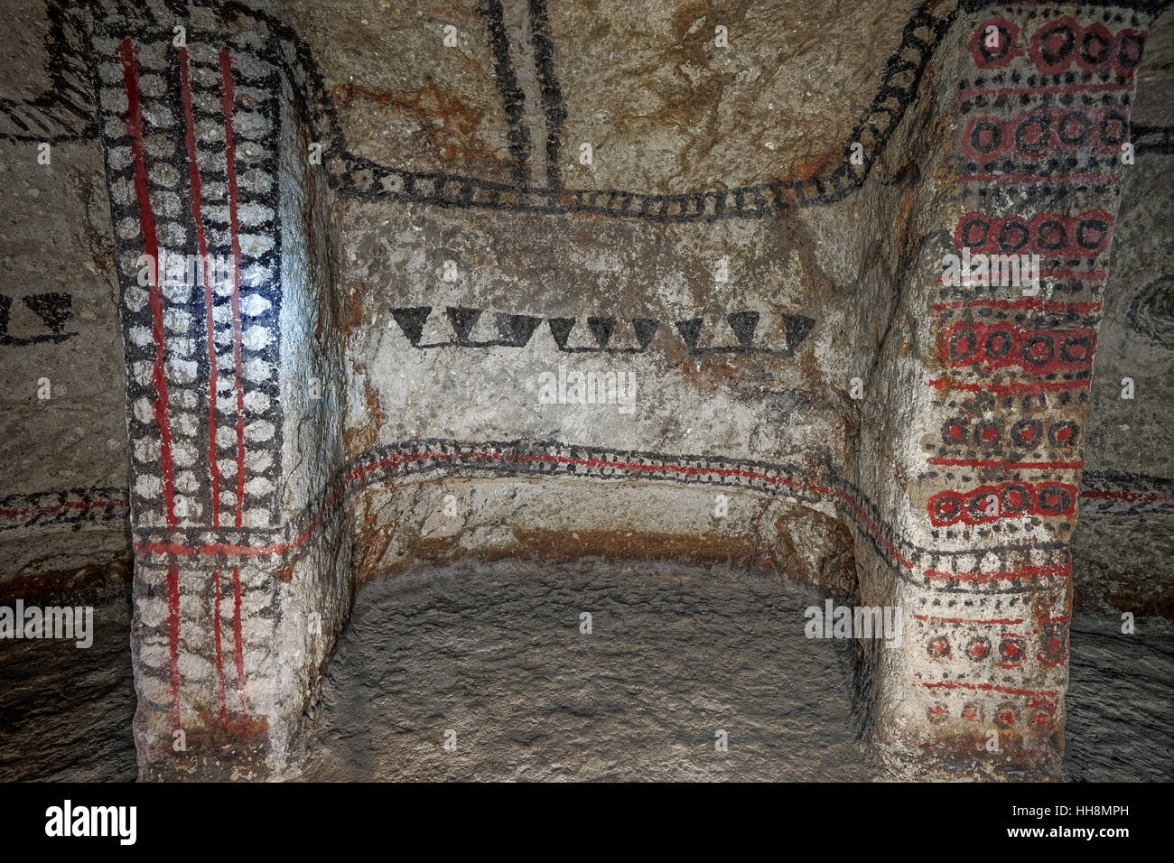 präkolumbianischen unterirdische Grabkammer von Unknonw Zivilisation in Tierradentro Kolumbien Stockfoto