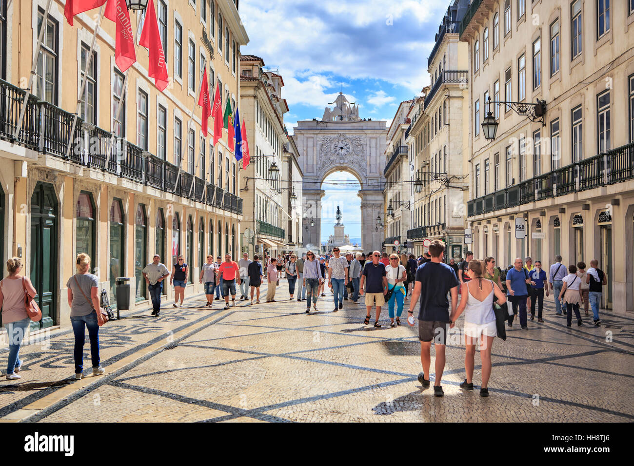 Lissabon, PORTUGAL - ca. Oktober 2016: Arco da Rua Augusta der Stadt Lissabon, Portugal. Stockfoto
