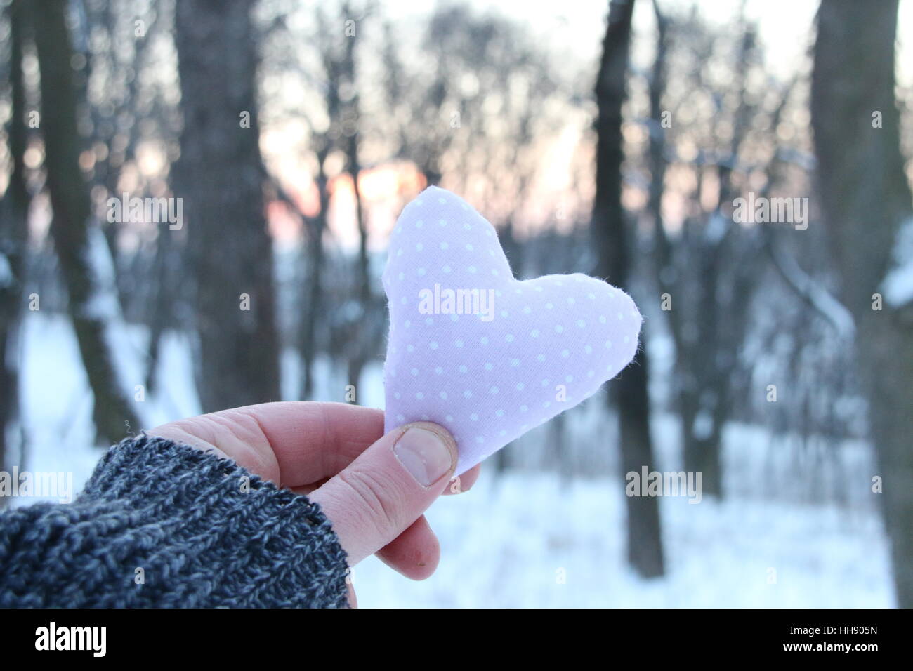Valentinstag oder Liebe Winter-Idee Stockfoto