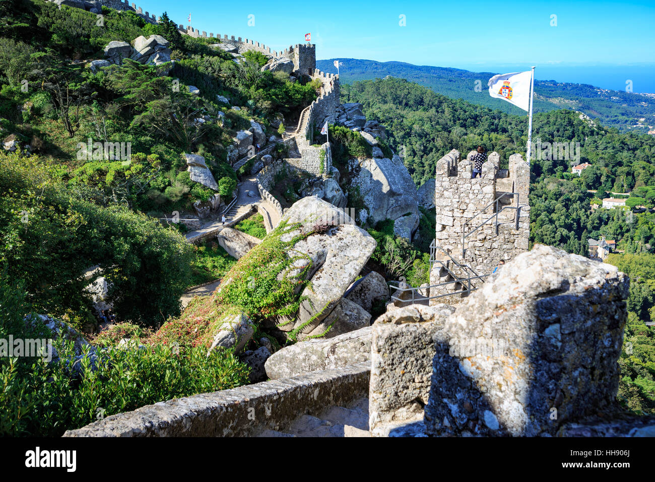 SINTRA, PORTUGAL - ca. Oktober 2016: Das Castelo Dos Mouros alias The Burg der Mauren in Sintra, Portugal Stockfoto