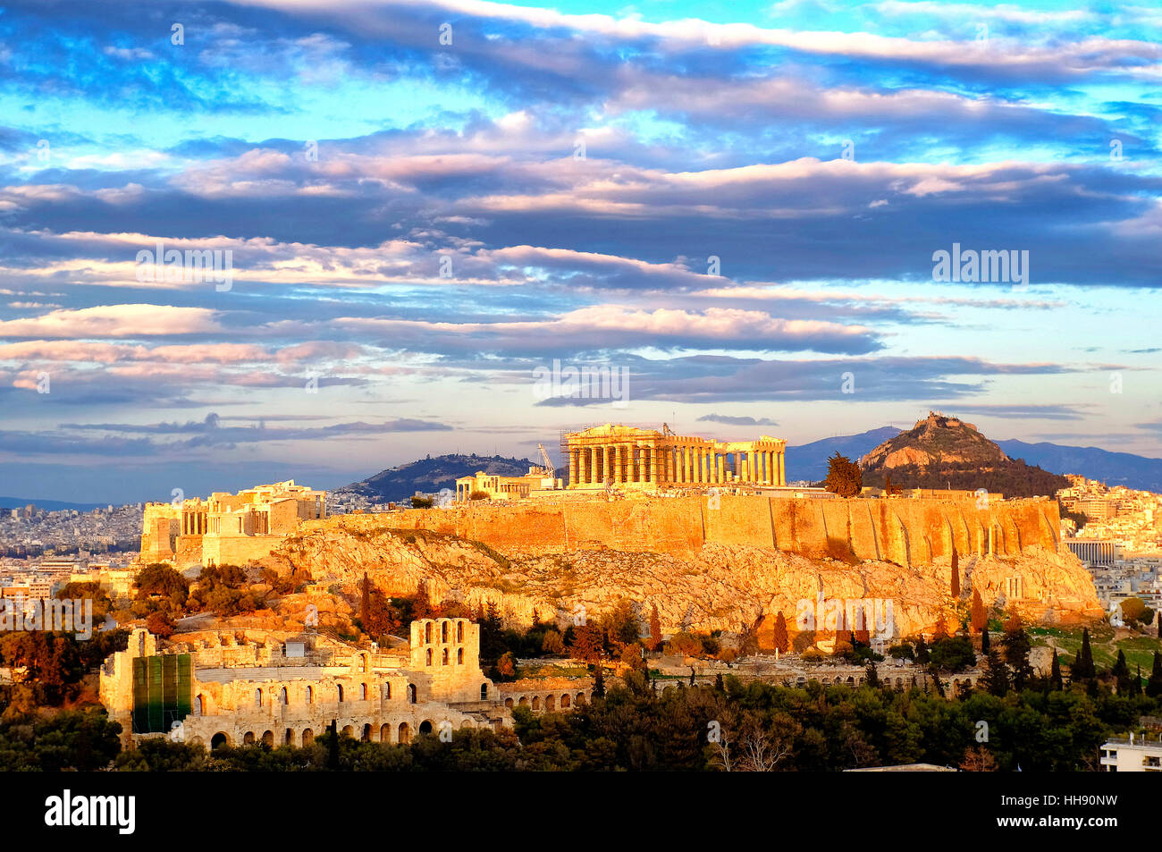 Blick auf die Akropolis von Athen, Athen, Griechenland Stockfoto