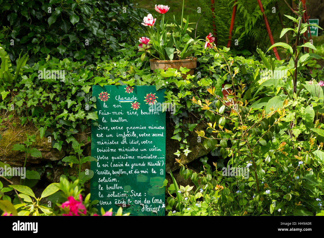 Garten in Hommage an Jacques Prévert. Frankreich, Manche, Saint-Germain-des-Vaux Stockfoto