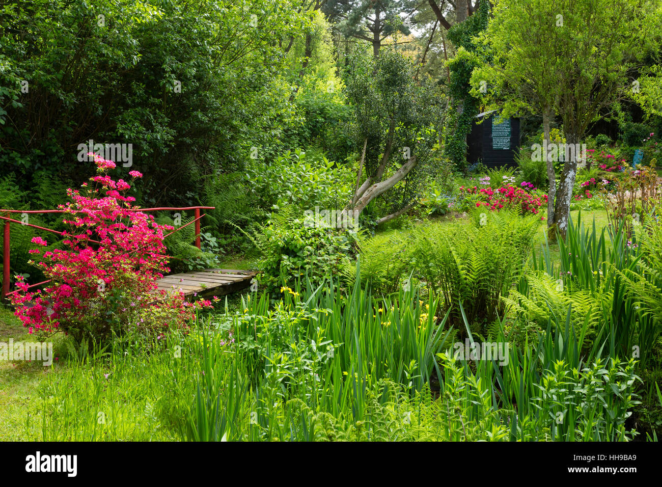 Garten in Hommage an Jacques Prévert. Frankreich, Manche, Saint-Germain-des-Vaux Stockfoto