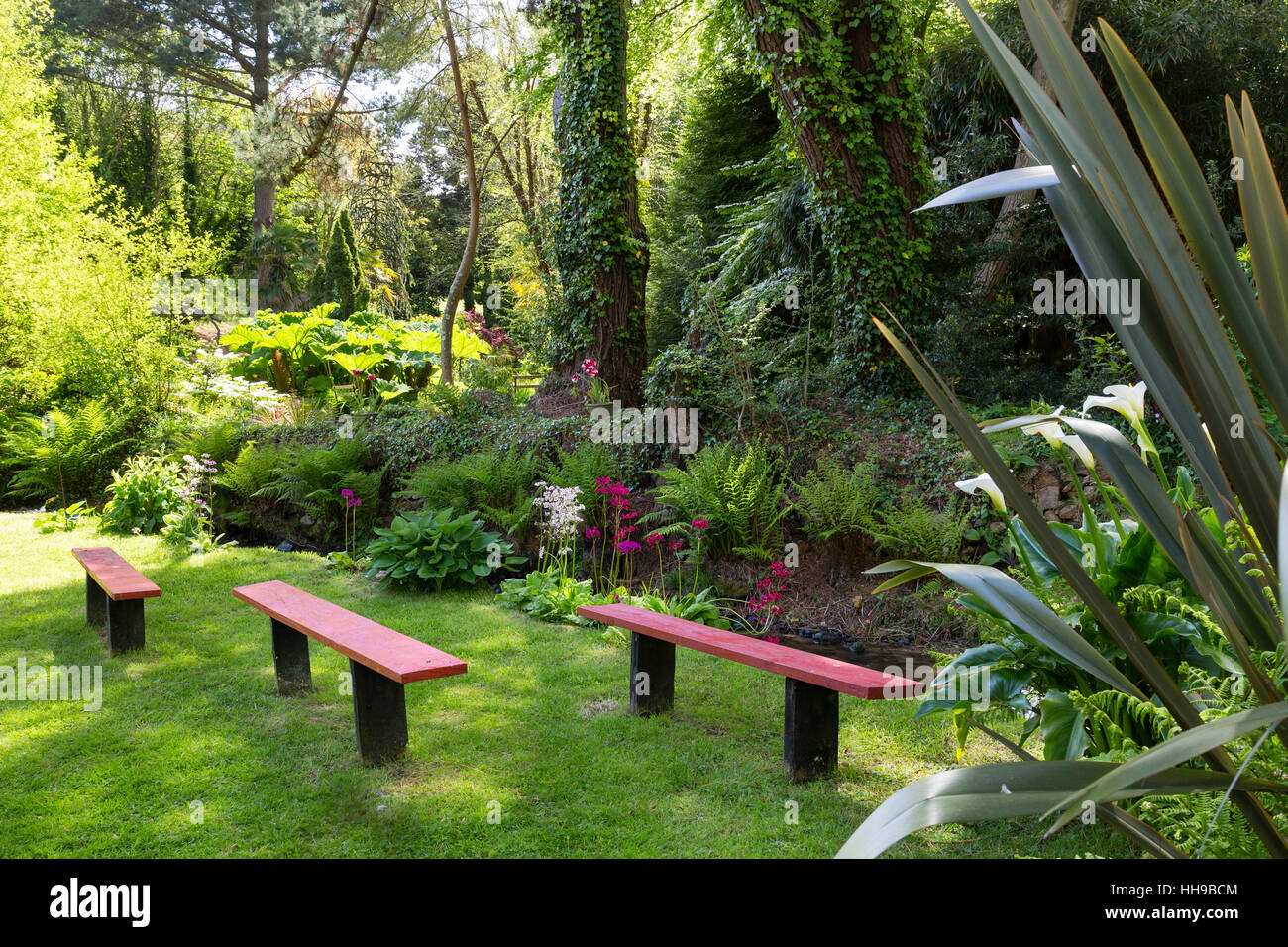 Garten in Hommage an Jacques Prévert. Frankreich, Manche, Saint-Germain-des-Vaux Stockfoto