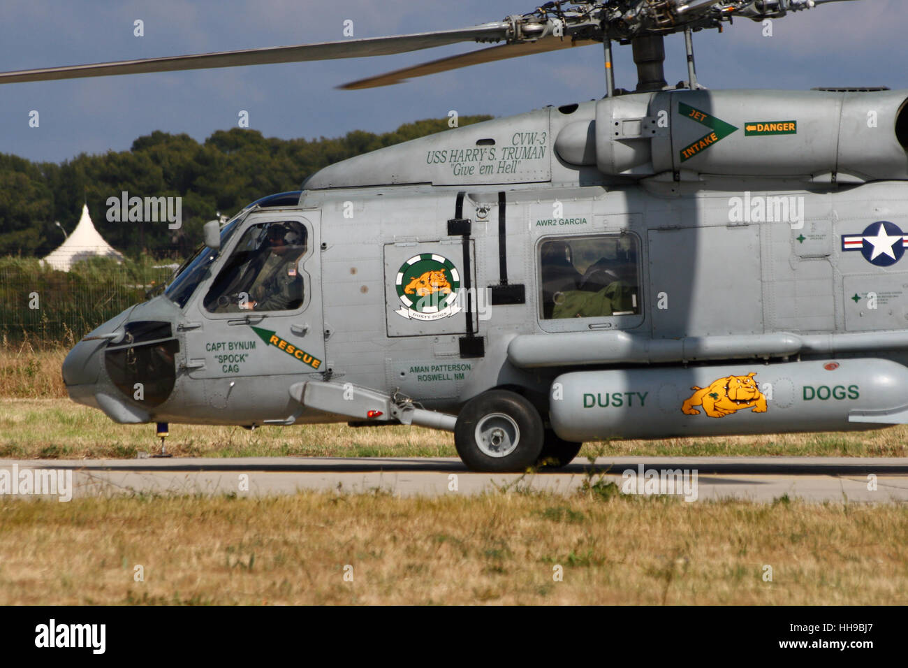 Sikorsky SH-60f oceanhawk von HS-7 am 100-Jahre-aeronavale Airshow in Hyeres Airbase. Stockfoto