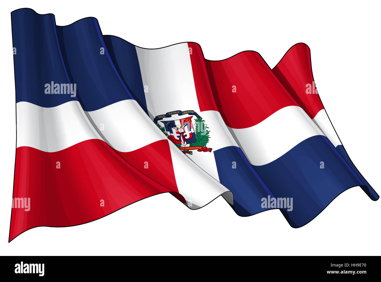 Mittelamerika, Flagge, Dominikanische, Karibik, blau, Mittelamerika, Stockfoto