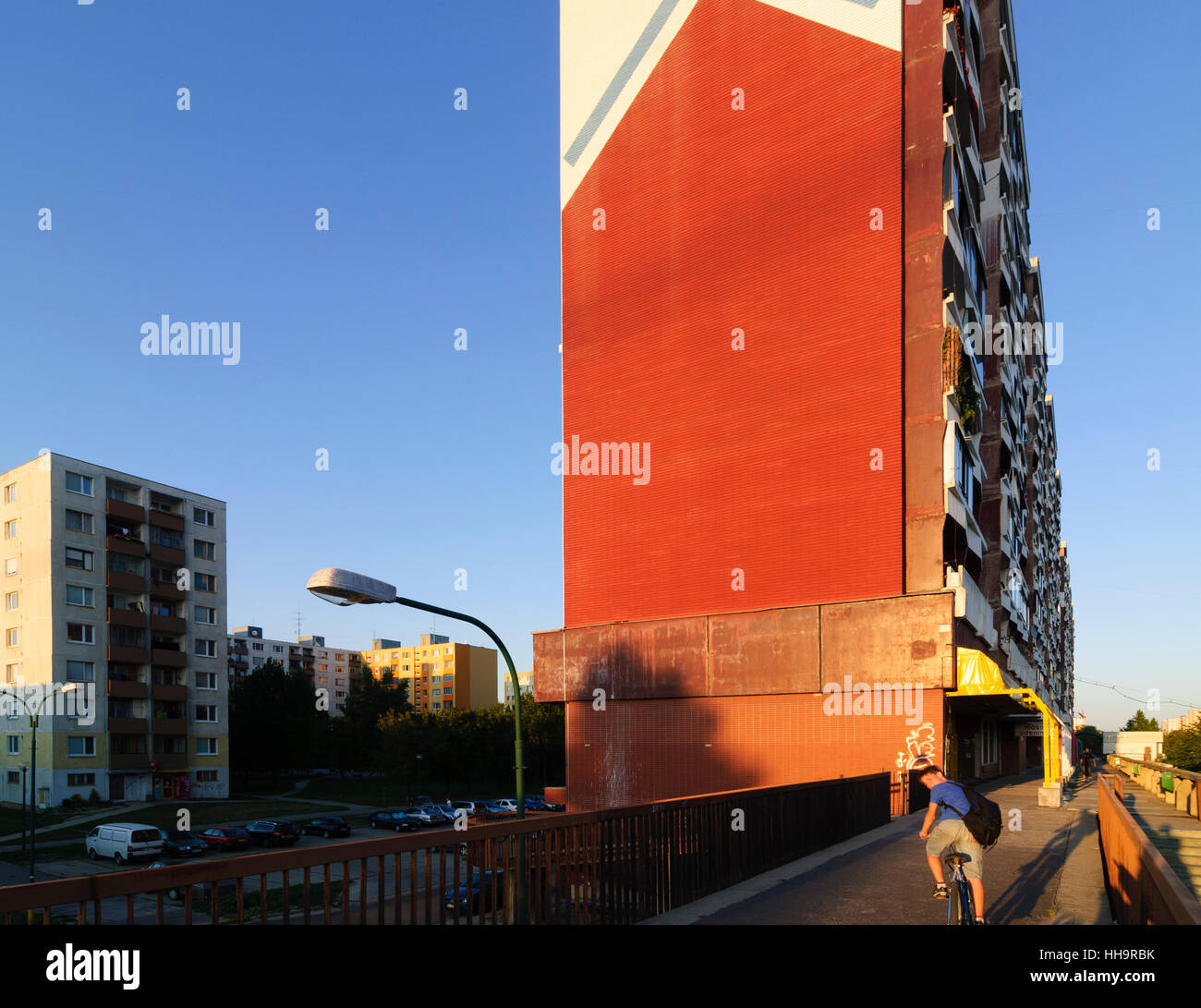 Bratislava (Preßburg): Wohnhaus im neuen Gebäude Quartier Petrzalka,,, Slowakei Stockfoto