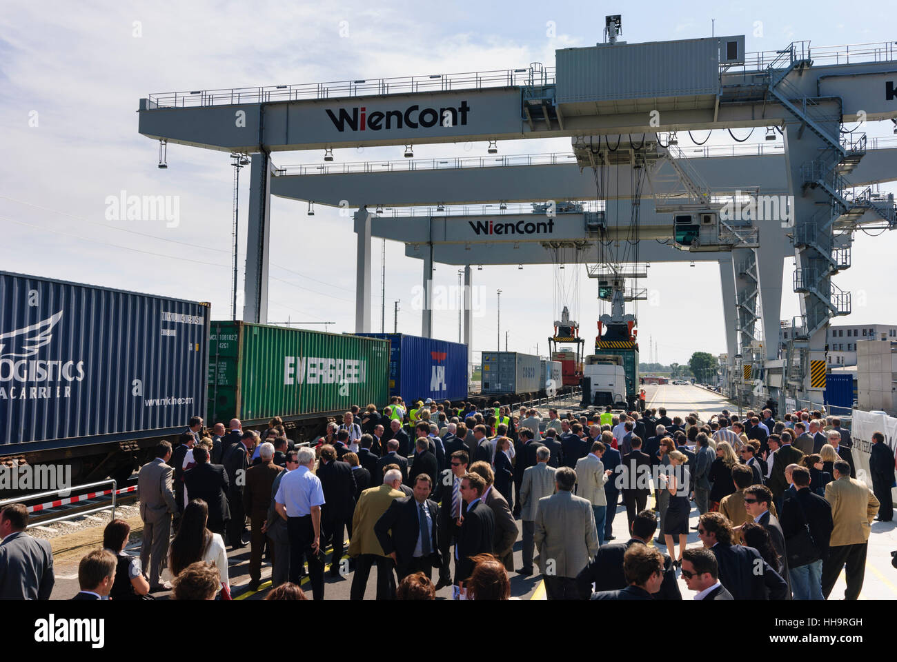 Wien, Wien: Inbetriebnahme des neuen Vienna-Freudenau Containerterminals, 02., Wien, Österreich Stockfoto