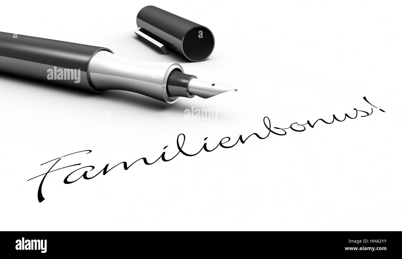 Familienbonus! -Stift-Konzept Stockfoto