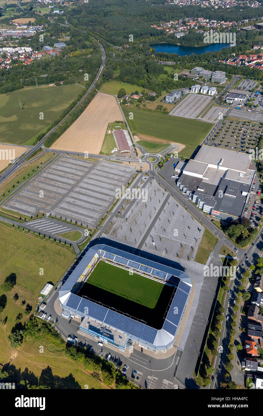 Benteler Arena, Fußball-Stadion in Paderborn, Heimstadion des Zweitligisten SC Paderborn 07, Fußball, 2. Bundesliga, Stockfoto