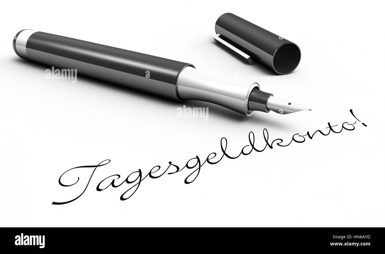 Geldmarkt-Konto! -Stift-Konzept Stockfoto