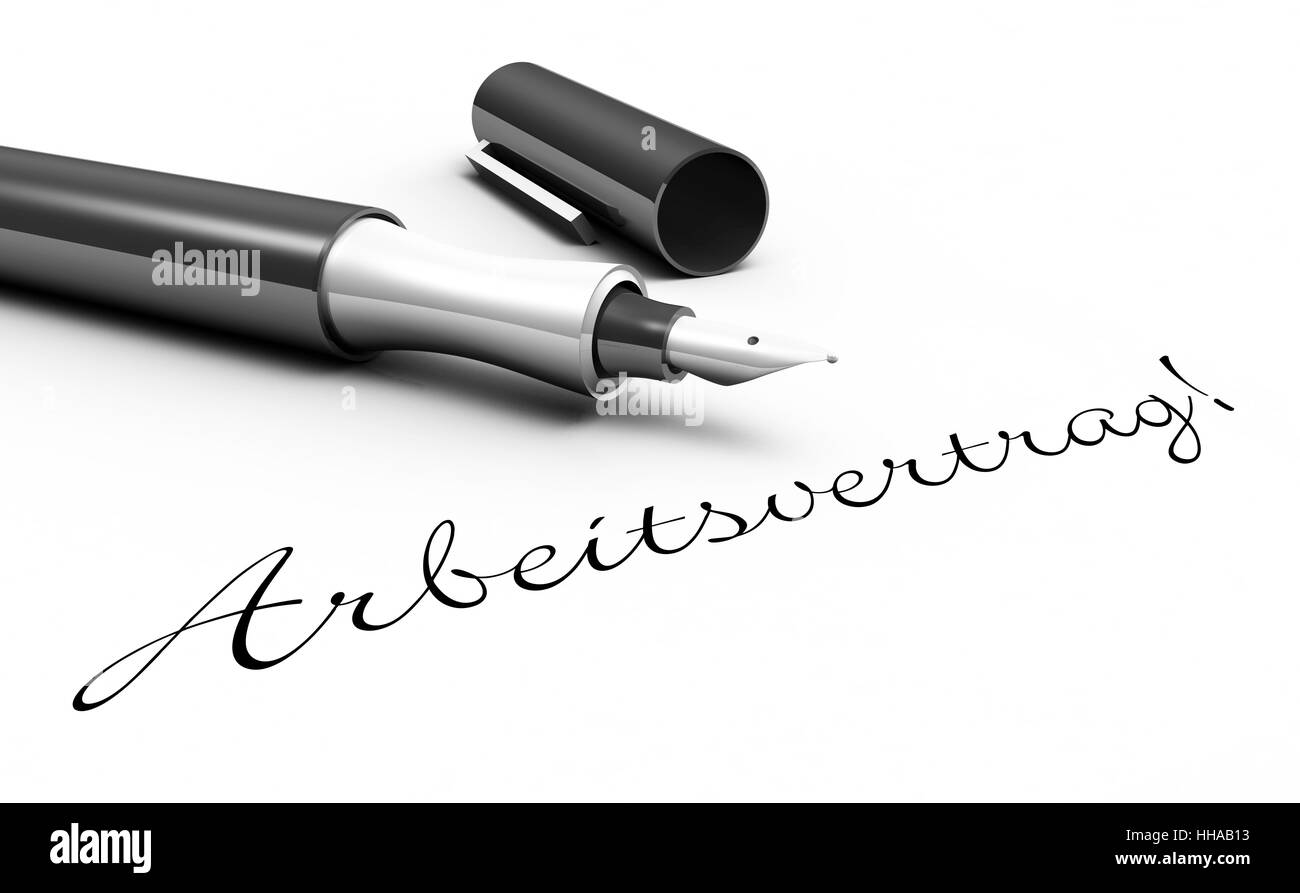Arbeitsvertrag! -Stift-Konzept Stockfoto